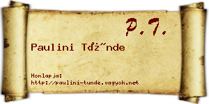 Paulini Tünde névjegykártya